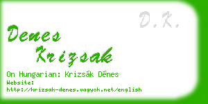 denes krizsak business card